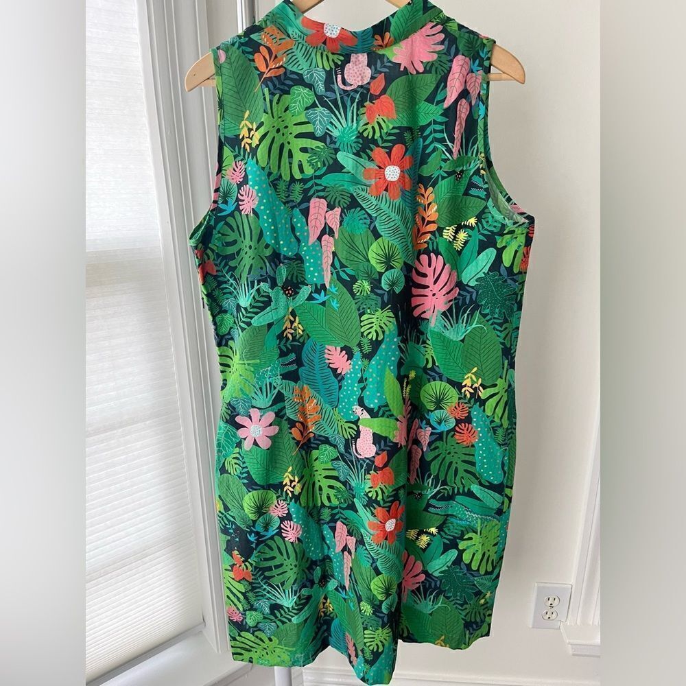 Vilagallo Collar Sleeveless Print Sheath Mini Dress Sz 18 (50) NWT - Picture 2 of 10
